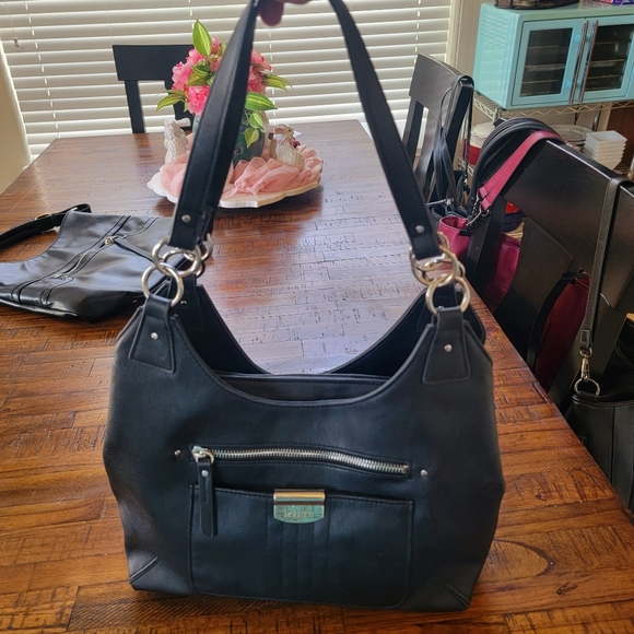 Rosetti Black Triple Section Shoulder Bag - Picture 3 of 15